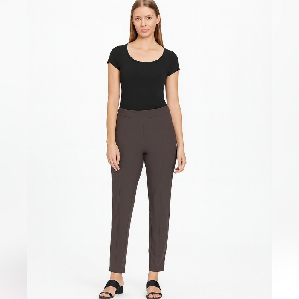 Eileen Fisher Taupe Straight Leg Pants L Large